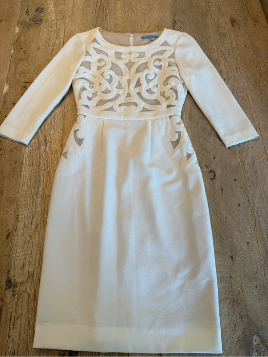 ANTONIO MELANI Dresses & Skirts - Antonio Melani White Laser-Cut Sheath Dress size 0